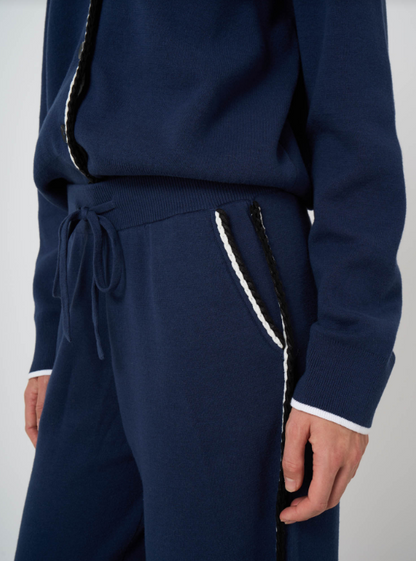 SIDE PIPING KNIT PANTS 401134