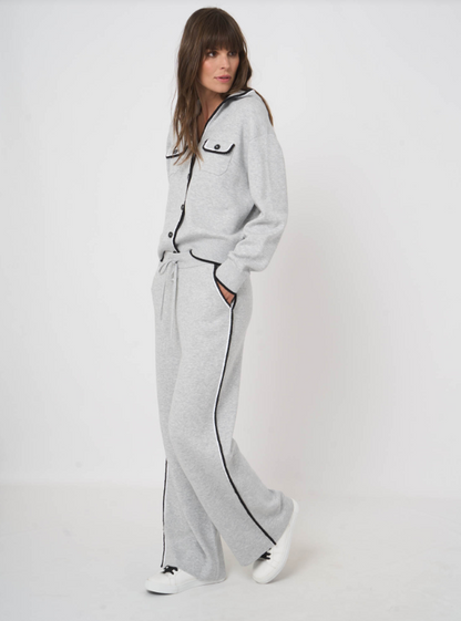 SIDE PIPING KNIT PANTS 401134