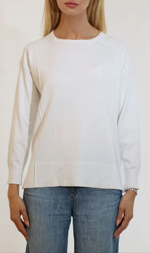 CREWNECK W/ SIDE SLITS AND YOKE 32602SP26