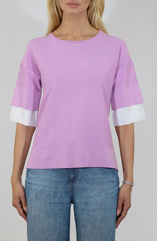 SCOOP NECK W/ CONTRAST CUFF 52602SP26