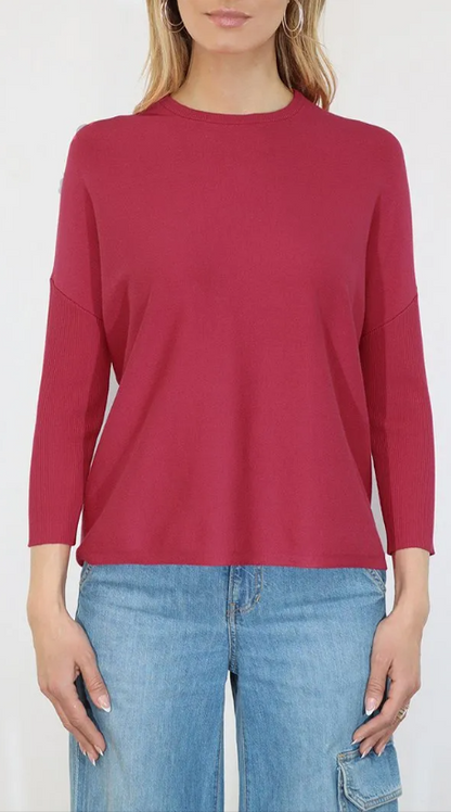 OVERSIZED CREWNECK WITH RIB SLEEVES 32357FW25
