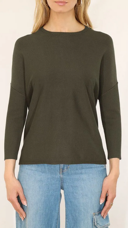 OVERSIZED CREWNECK WITH RIB SLEEVES 32357FW25