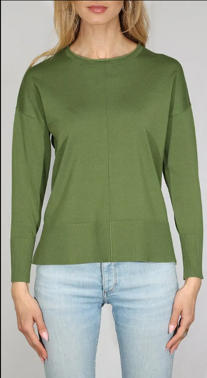 OVERSIZED CREWNECK WITH RIB SLEEVES 32357FW25