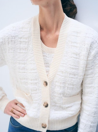 TEXTURED BOUCLE CARDIGAN 21721