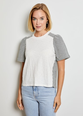 GINGHAM COMBO TEE OPS0712027