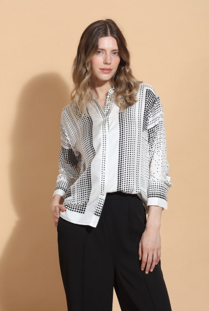 DOT PRINT BUTTON DOWN SHIRT 710