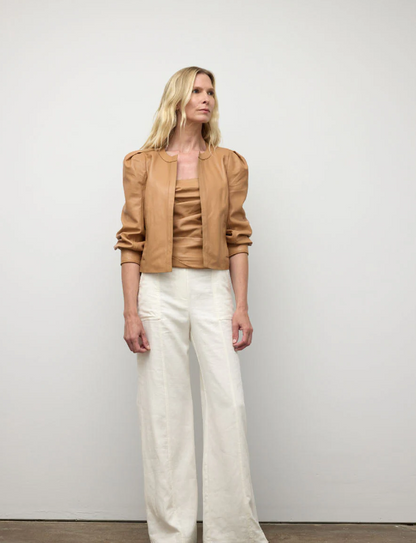 LEATHER 3/4 SLEEVE JACKET S26LT6044