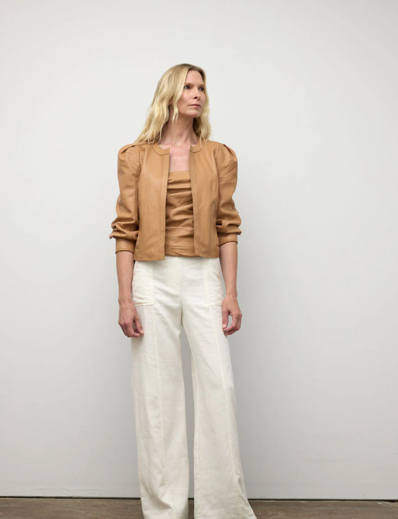 LEATHER 3/4 SLEEVE JACKET S26LT6044