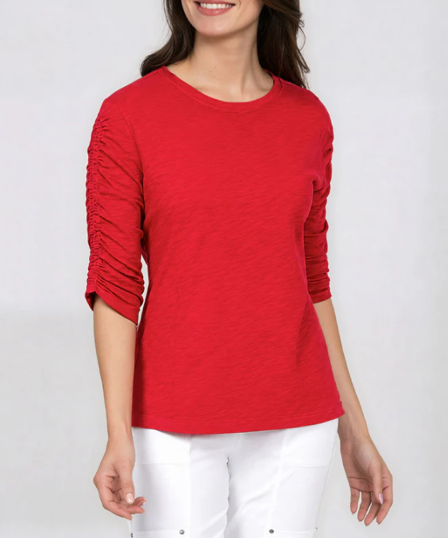CREWNECK ROUCHED SLEEVE 61697