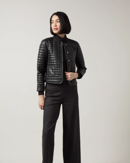 AGNES QUILTED VEGAN LEATHER JACKET 24-3971