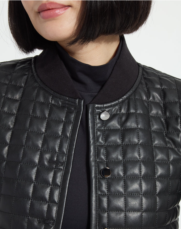 AGNES QUILTED VEGAN LEATHER JACKET 24-3971