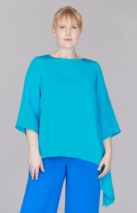 ASYMMETRIC SIDE DRAPE TUNIC TU256LX
