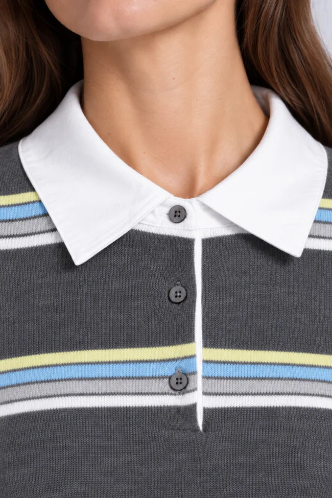 STRIPPED W/  WOVEN COLLAR 99187