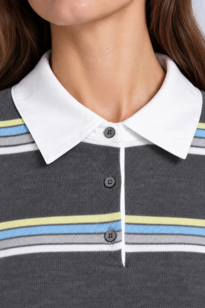 STRIPPED W/  WOVEN COLLAR 99187