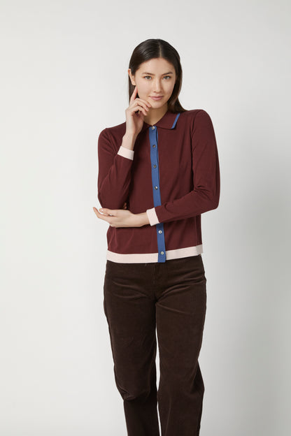 TIPPED POLO  CARDIGAN N7049
