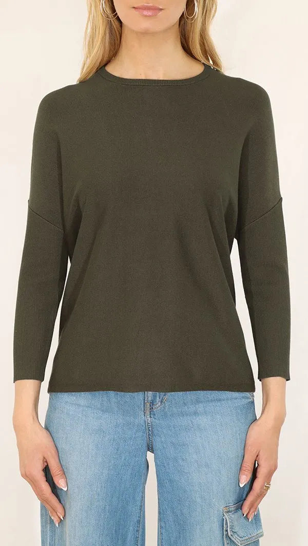 OVERSIZED CREWNECK WITH RIB SLEEVES 32357FW25