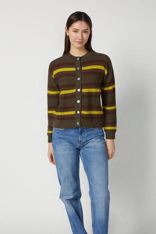 STRIPE CREW CARDIGAN  N6795