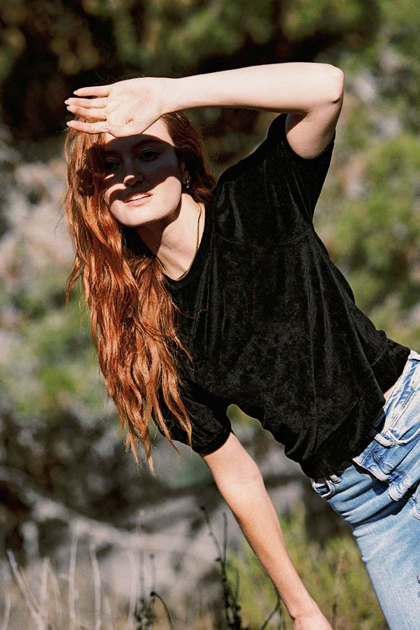 VELOUR S/S PUFF TEE 26450