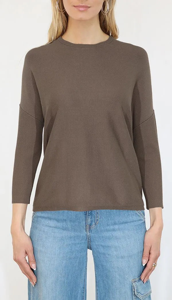 OVERSIZED CREWNECK WITH RIB SLEEVES 32357FW25